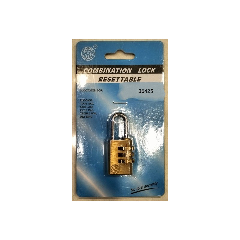 PadLock 3 Digit Brass