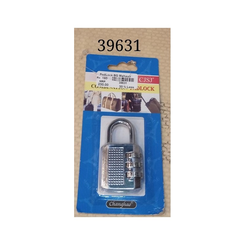 PadLock 3 Digit Silver