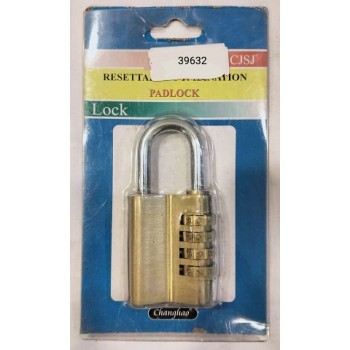 PadLock Big 4 Digit Brass