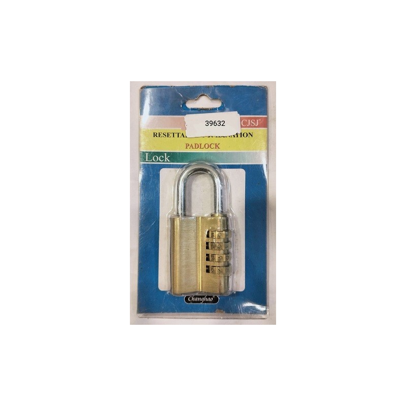 PadLock Big 4 Digit Brass