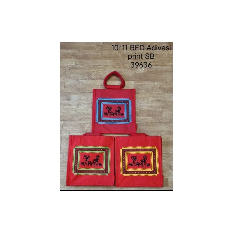 10*11 RED Adivasi Print  SB