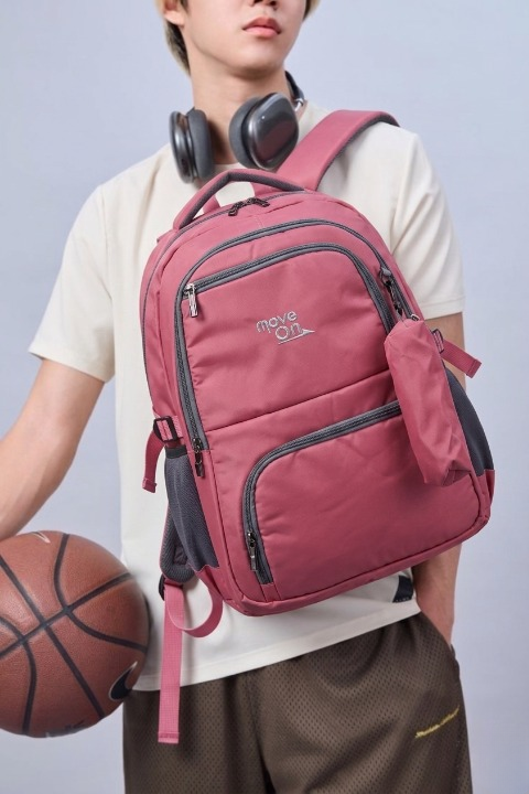 Albany Laptop Backpack for Men & Women – Durable Office, Travel & College Bag -dark pink