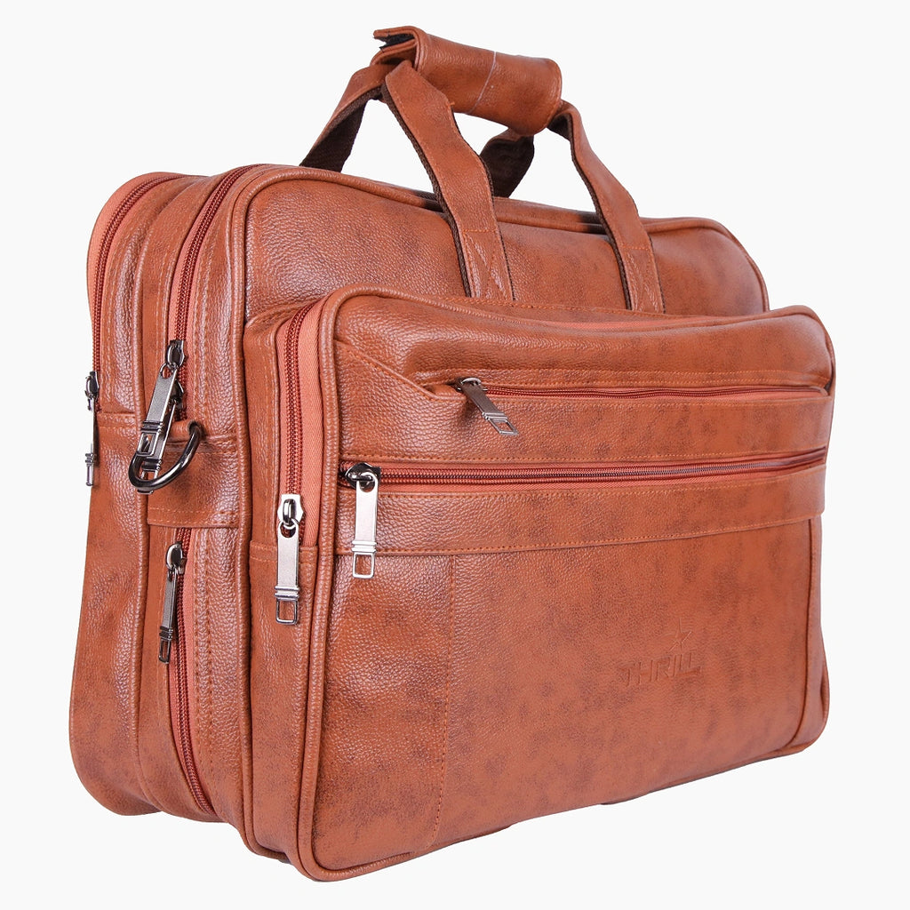 StarHill PU Leather Office Bag–Expandable Laptop & Document Bag.