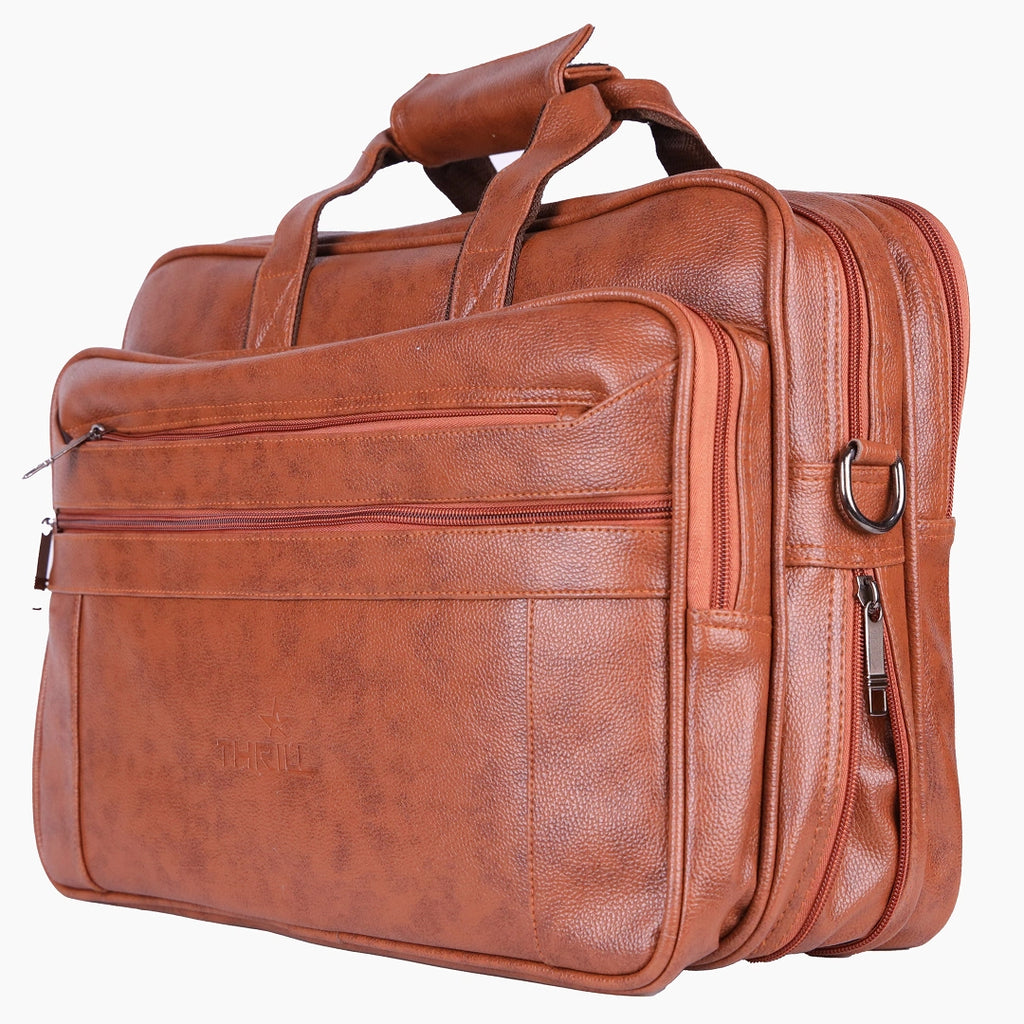 StarHill PU Leather Office Bag–Expandable Laptop & Document Bag.