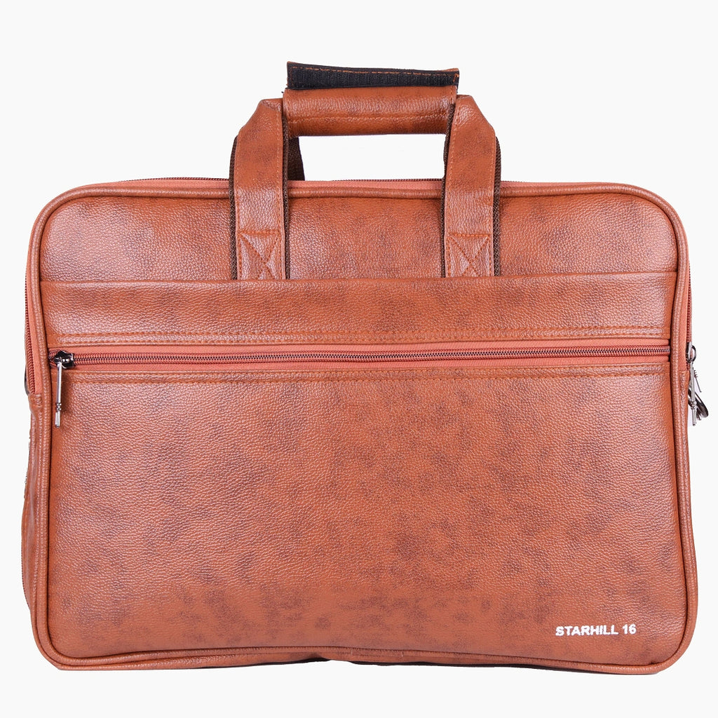 StarHill PU Leather Office Bag–Expandable Laptop & Document Bag.