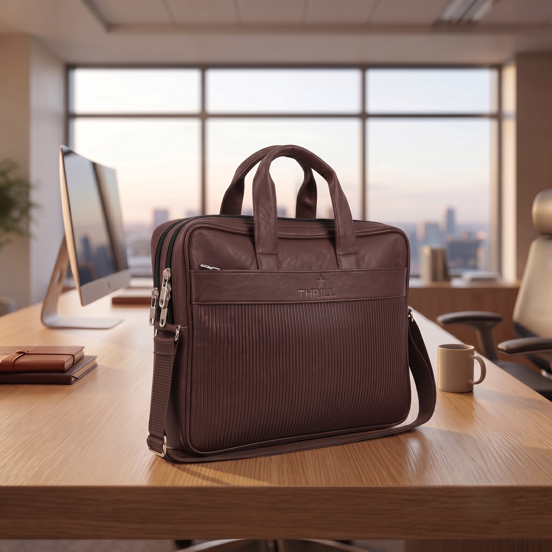 Heydar Office Laptop Bag -Brown