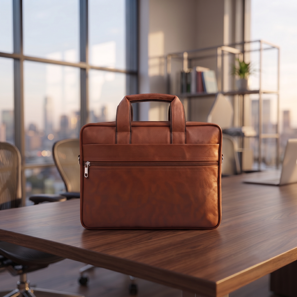 Heydar Office Laptop Bag -TAN