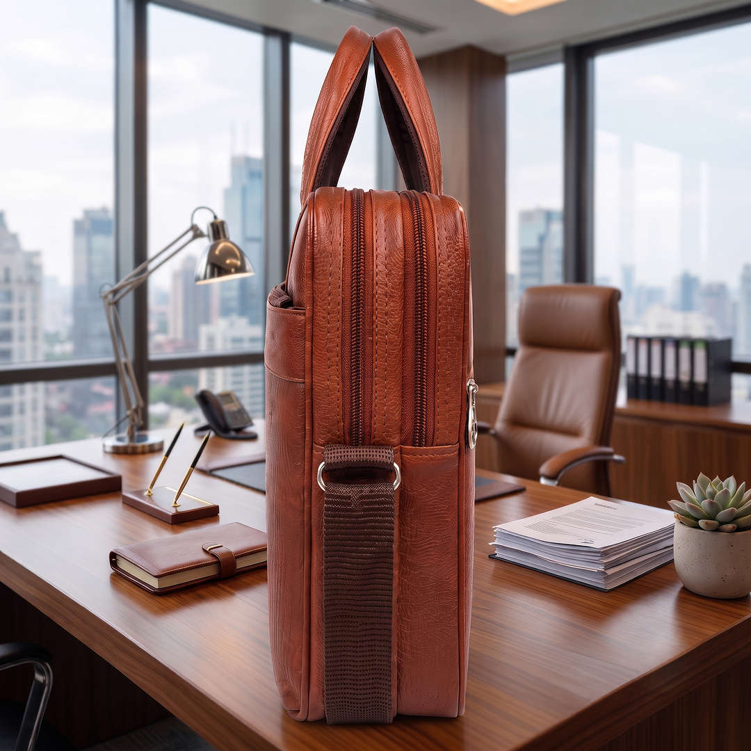 Heydar Office Laptop Bag -TAN