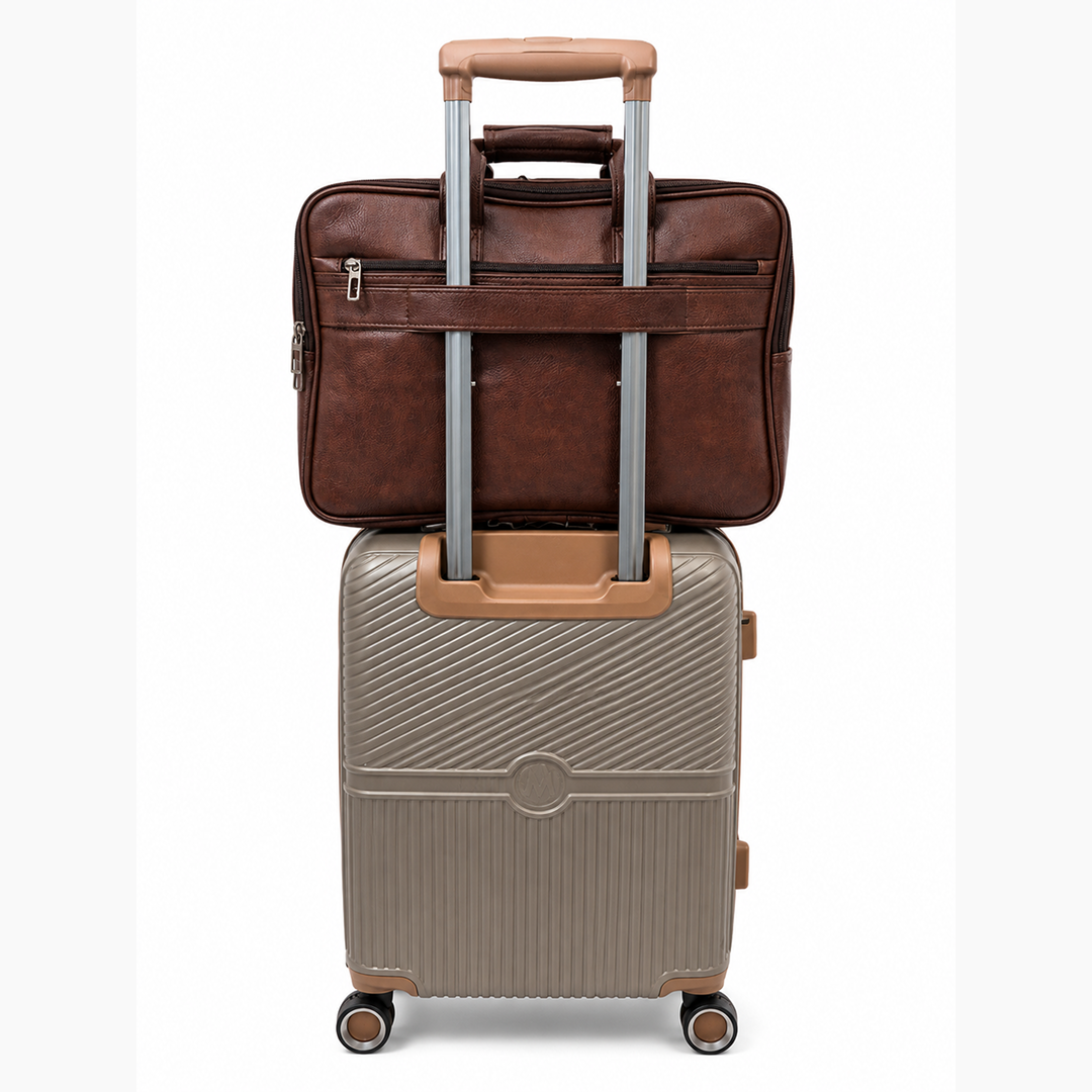 CayanTower Expandable Laptop Office Bag -Brown