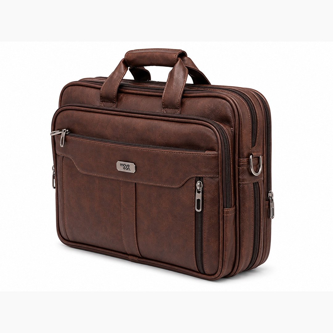 CayanTower Expandable Laptop Office Bag -Brown