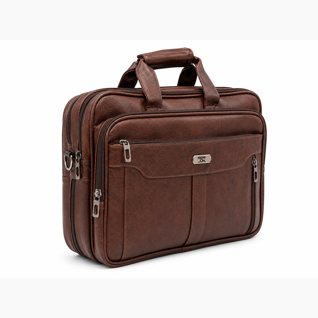 CayanTower Expandable Laptop Office Bag -Brown