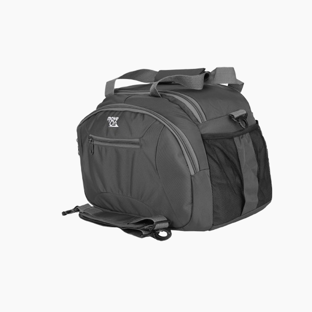 Gray backpack with multiple compartments on a white background -Grey