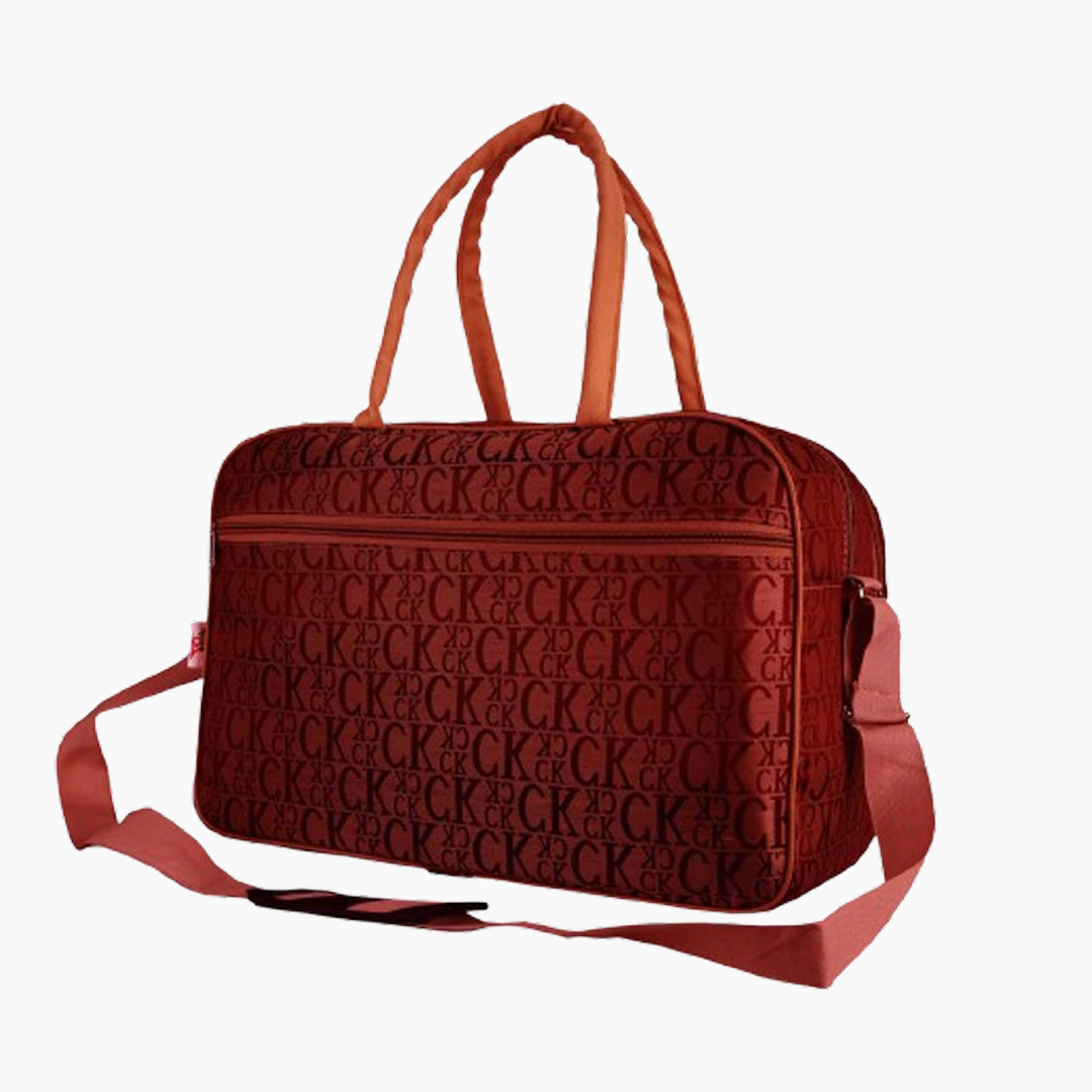 Red bag with a brand logo on a white background -Red