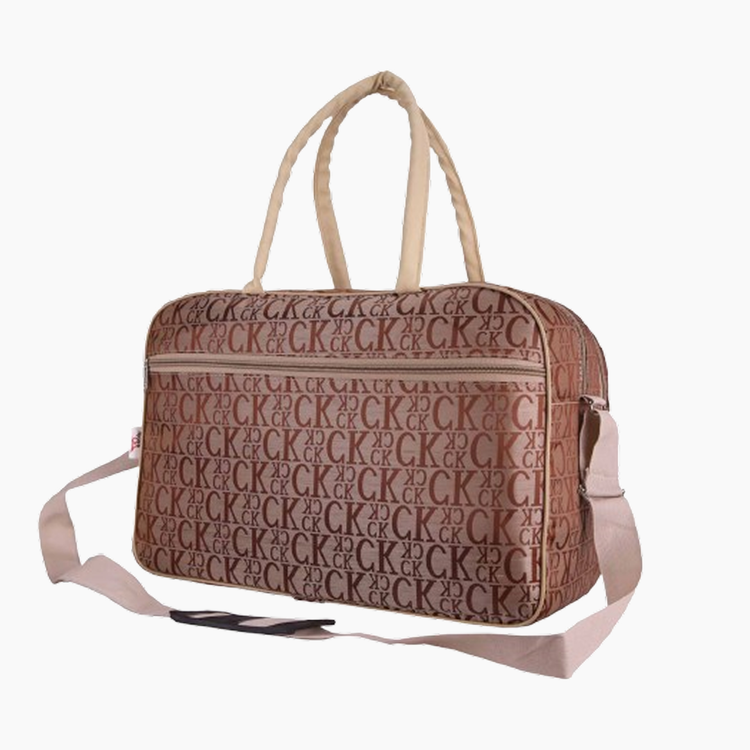Brown bag with a pattern on a white background -Tan